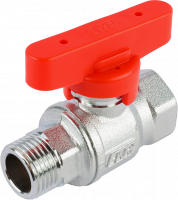 Кран шаровой FAR 1/2", ВР-НР, красн. бабочка, хром